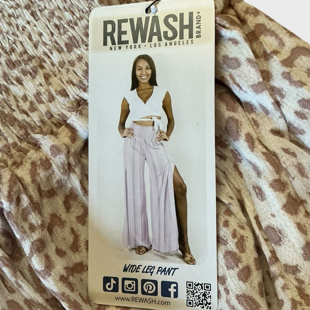 Rewash Wide Leg Rayon Pants